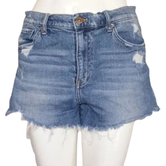 PISTOLA Denim Shorts, 29, Cut offs, Zipper fly, Fringe/Raw hem, Pockets, Blue - Picture 1 of 12